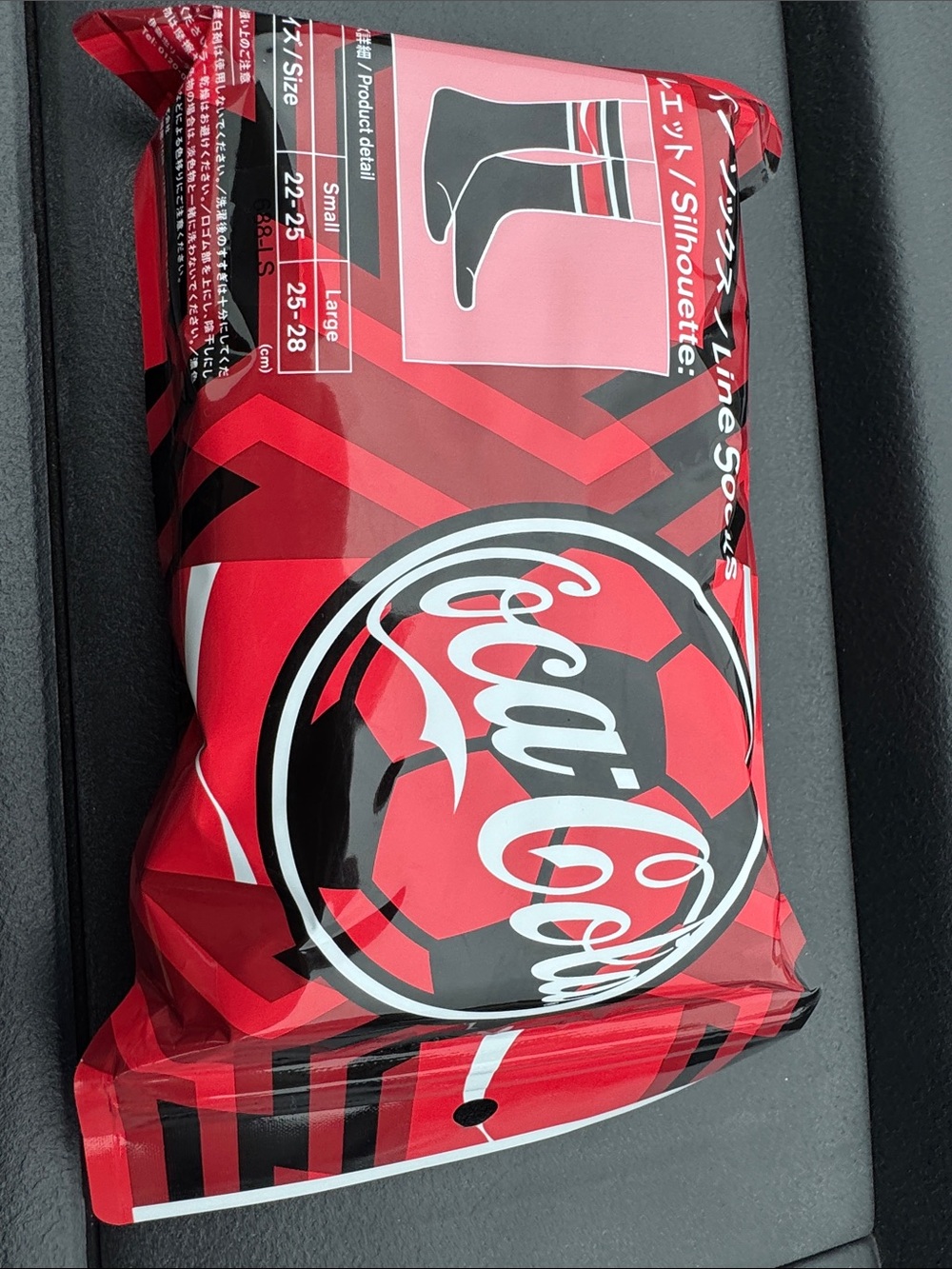 Coca-Cola Red and Black Striped Socks ^Family Mart^ JAPAN ( US seller )